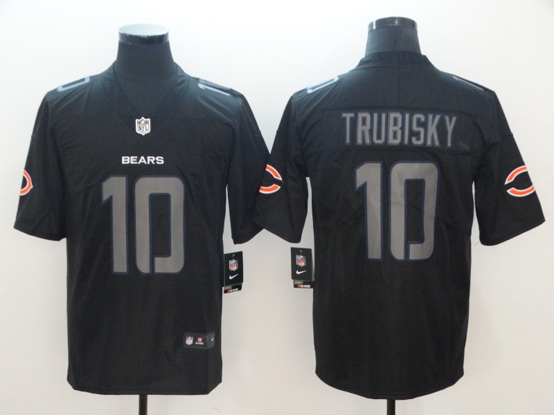 Men's Chicago Bears Mitch Trubisky #10 Black Jersey